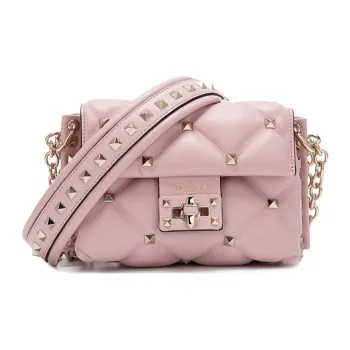 Valentino Leather Shoulder Bag Crossbody Bag Women's Rose Red