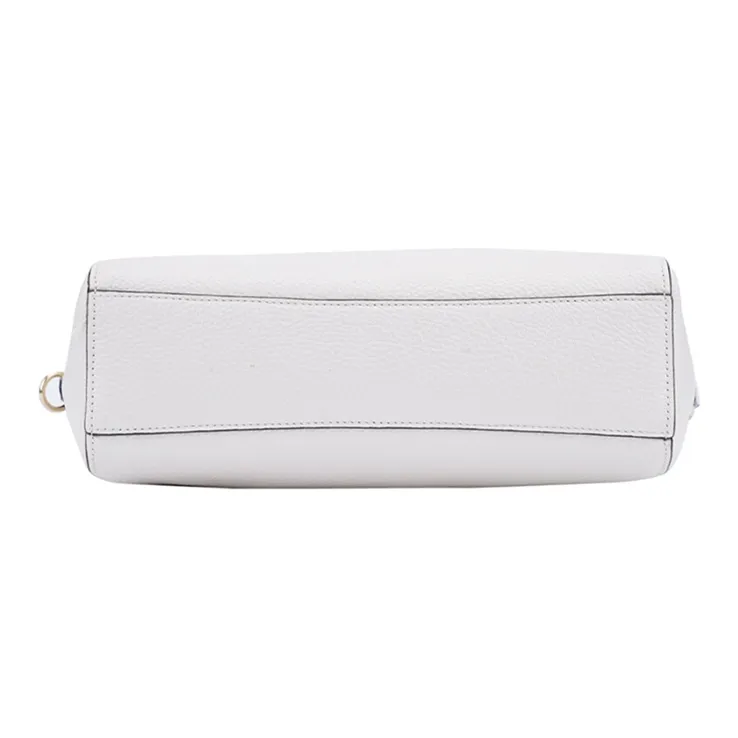 COACH Prairie Leather Dumpling Bag, Portable Crossbody Bag, Shoulder Bag Medium Size Women's White-4
