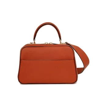 Valextra Serie S Cow Leather Shoulder Bag, Crossbody Bag, Handbag Medium Size Women's Citrus Orange