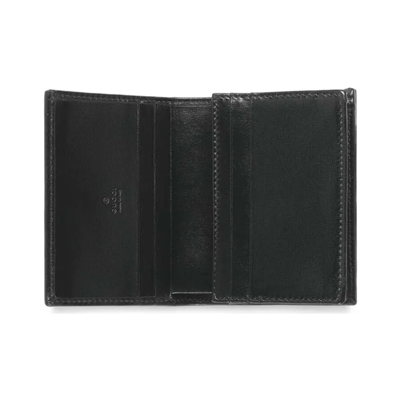 GUCCI Jackie 1961 Leather Clutch Card Holder Wallet Small Size Women's Black-3