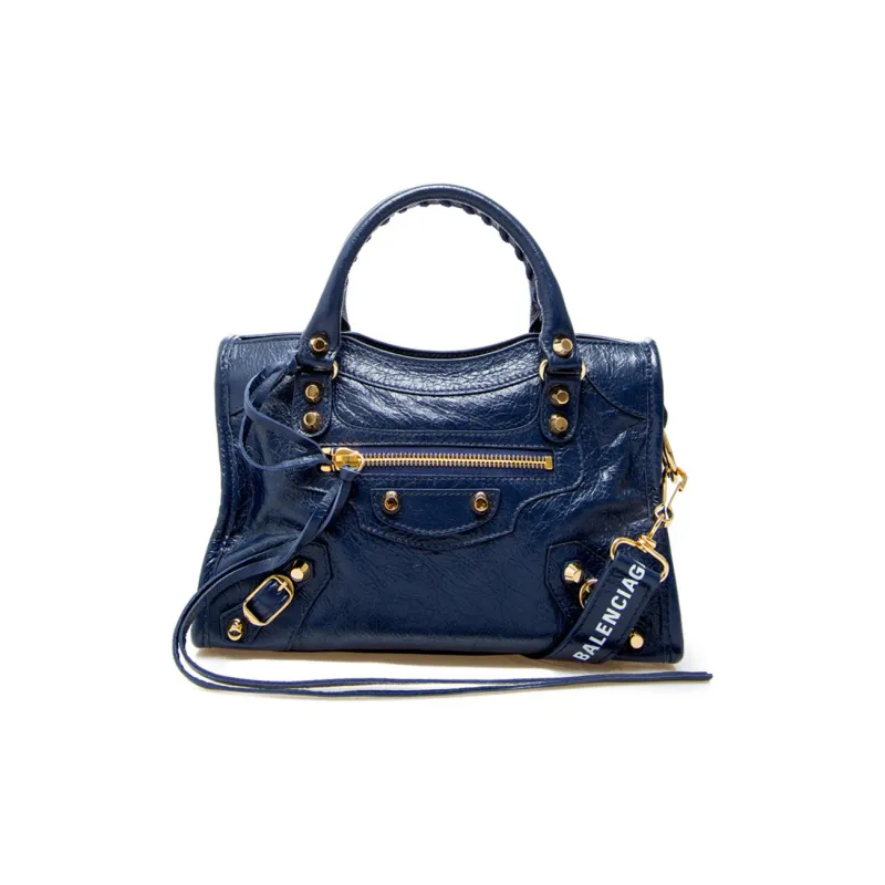 Balenciaga Sheepskin Handbag Mini Women's Blue-0