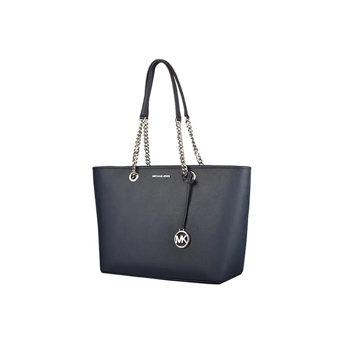 MICHAEL KORS Shania Leather Totes Handbags Women's Navy-1