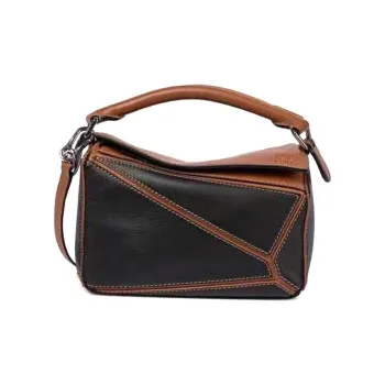 LOEWE Puzzle Cow Leather Handbag Shoulder Bag Crossbody Bag Mini Women's Brown/Black