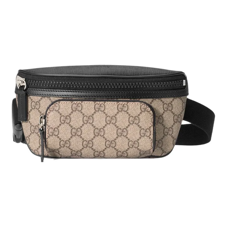 GUCCI Canvas One Shoulder Crossbody Bag, Sling Bag, Fanny Pack Unisex Ebony/Black-0