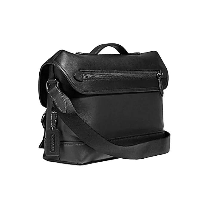COACH Cow Leather Cycling Bag Messenger Bag Crossbody Bag Shoulder Bag Medium Size Men's Black-1