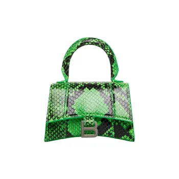 Balenciaga Hourglass Cow Leather Hourglass Bag Shoulder Bag Crossbody Bag Handbag Mini Women's Fluorescent Green/silver