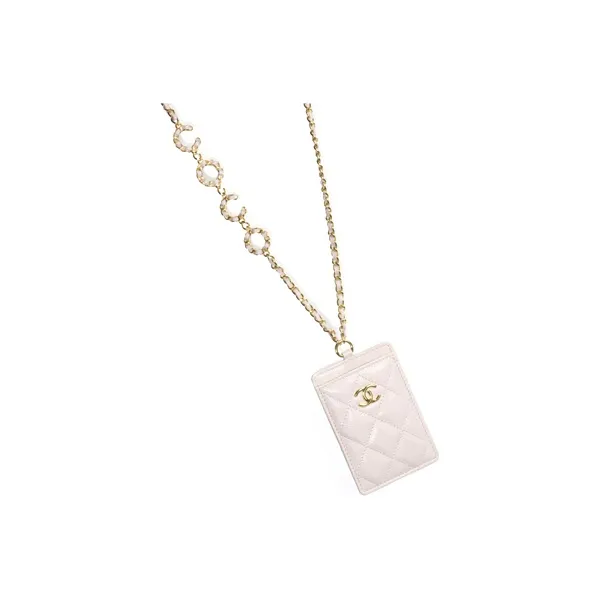 CHANEL Calfskin Card Holder, Crossbody Bag, Necklace Pouch, Card Holder Women's Light Purple-1