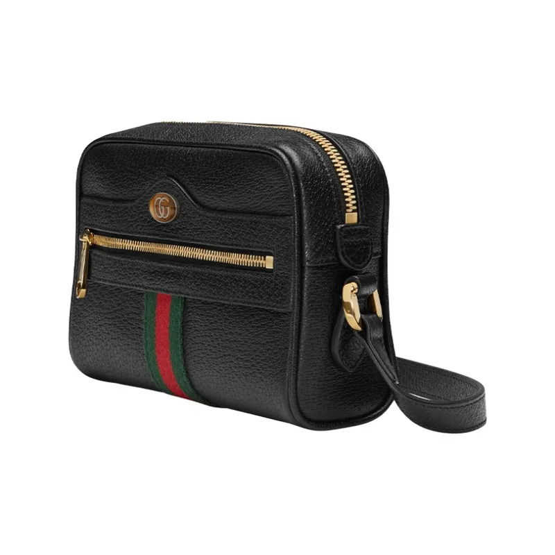 GUCCI Ophidia Leather Shoulder Bag Crossbody Bag Mini Unisex Black-1