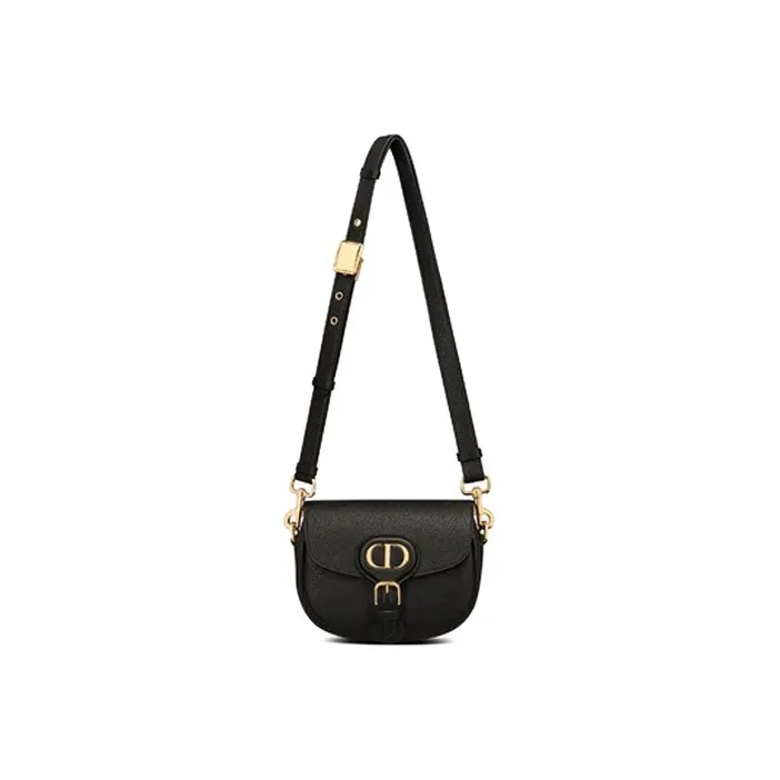 DIOR Bobby Grained Calfskin Shoulder Bag Crossbody Bag Small Size Women's Black-1