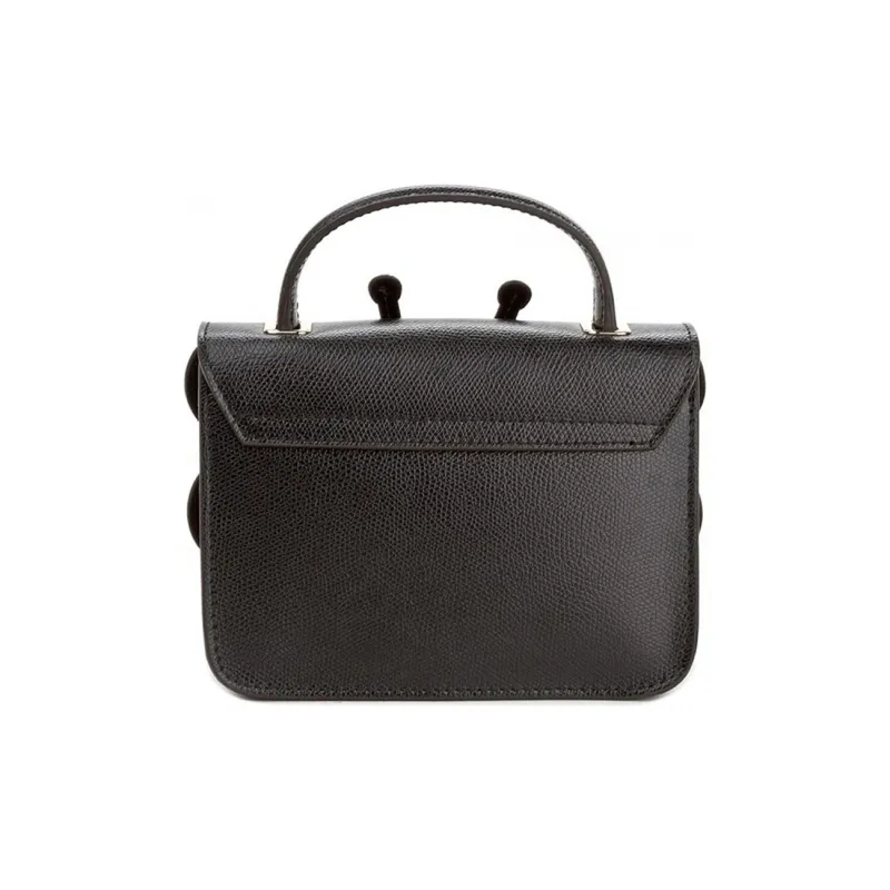 Furla Metropolis Collection Cow Leather Small Square Bag Shoulder Bag, Crossbody Bag Small Size Women's Black-2