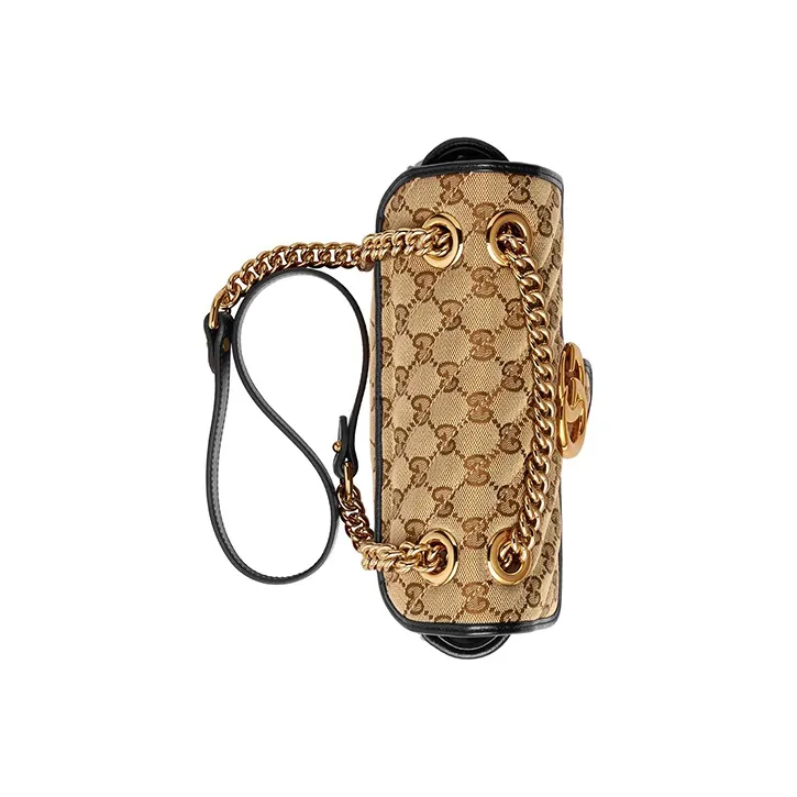 GUCCI GG Marmont Suede Shoulder Bag Crossbody Bag Mini Women's Ebony/Black-5