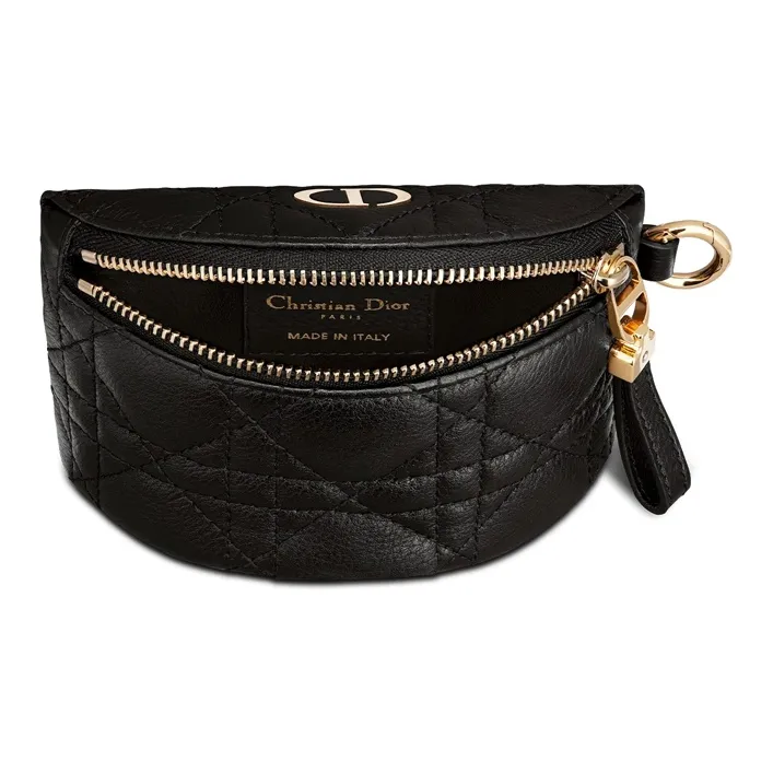DIOR Cow Leather Wallet, Small Clutch Accessories, Coin Purse Mini Women's Black-2