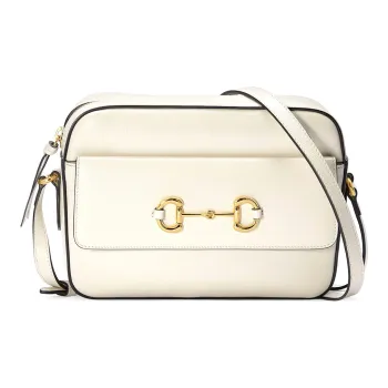 GUCCI Horsebit 1955 Leather Camera Bags Crossbody Bag Shoulder Bag Women's White