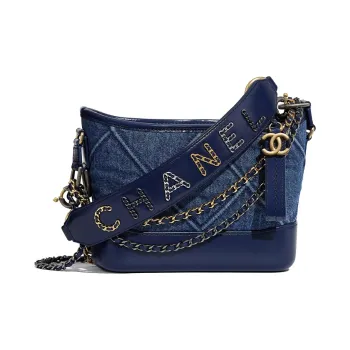 CHANEL Gabrielle Canvas With Leather Backpack Handbag Shoulder Bag Crossbody Bag Small Size Women's Dark Blue