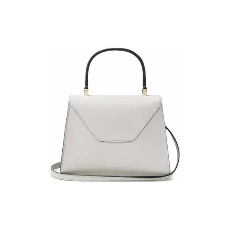 Valextra Iside Calfskin Handbag, Shoulder Bag, Crossbody Bag Mini Women's Gray White-2