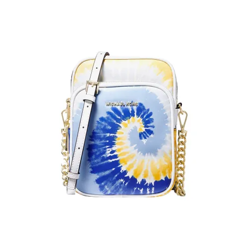MICHAEL KORS MICHAEL KORS Luggage Collection Artificial Leather Crossbody Bag Medium Size Women's Blue/Yellow/White