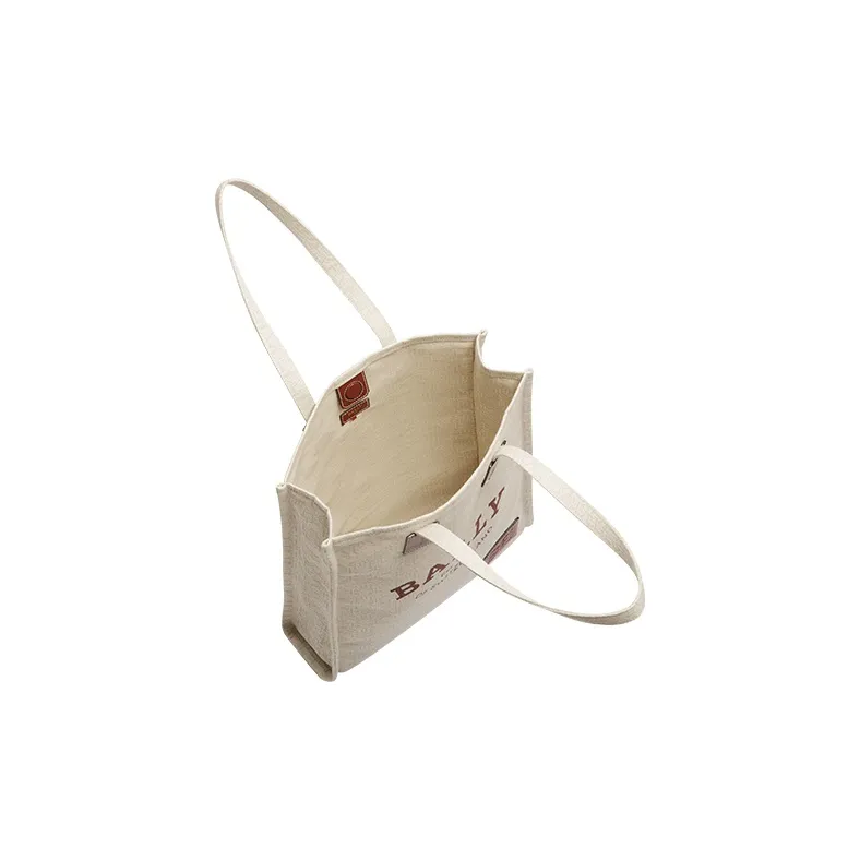 BALLY Crystalia Cotton Tote Bag, Shopping Bag, Canvas Bag, Handbag Regular Unisex Beige-2