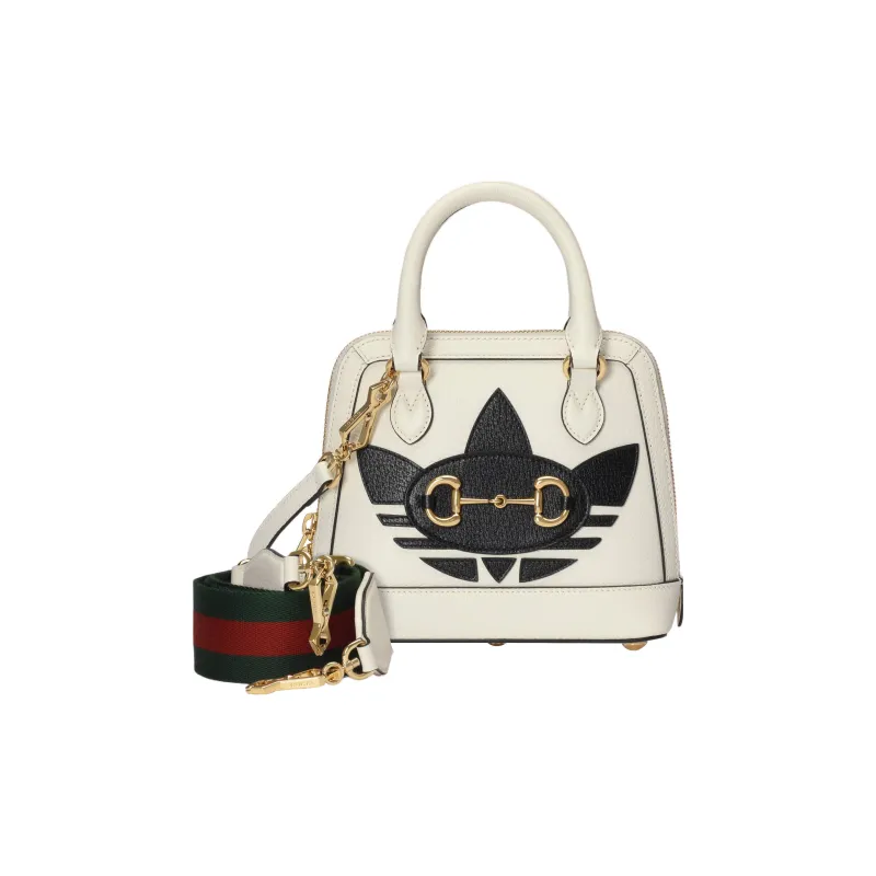 GUCCI Horsebit 1955 Leather Handbag Mini Women's White-1