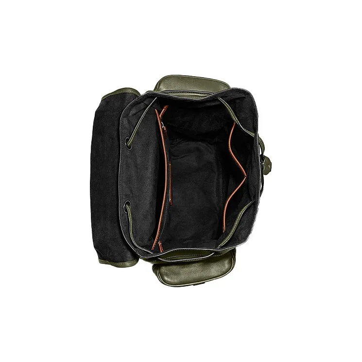 COACH Hitch Leather Backpack Large Size Men's Army Green-2