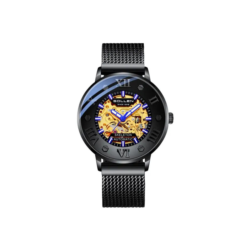 SOLLEN Automatic Mechanical Movement Watch Men's Watches Black Dial 307-3