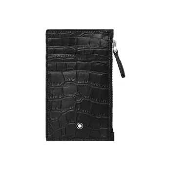 MONTBLANC Meisterstuck Cow Leather Leather Clip Wallet Card Holder Men's Black