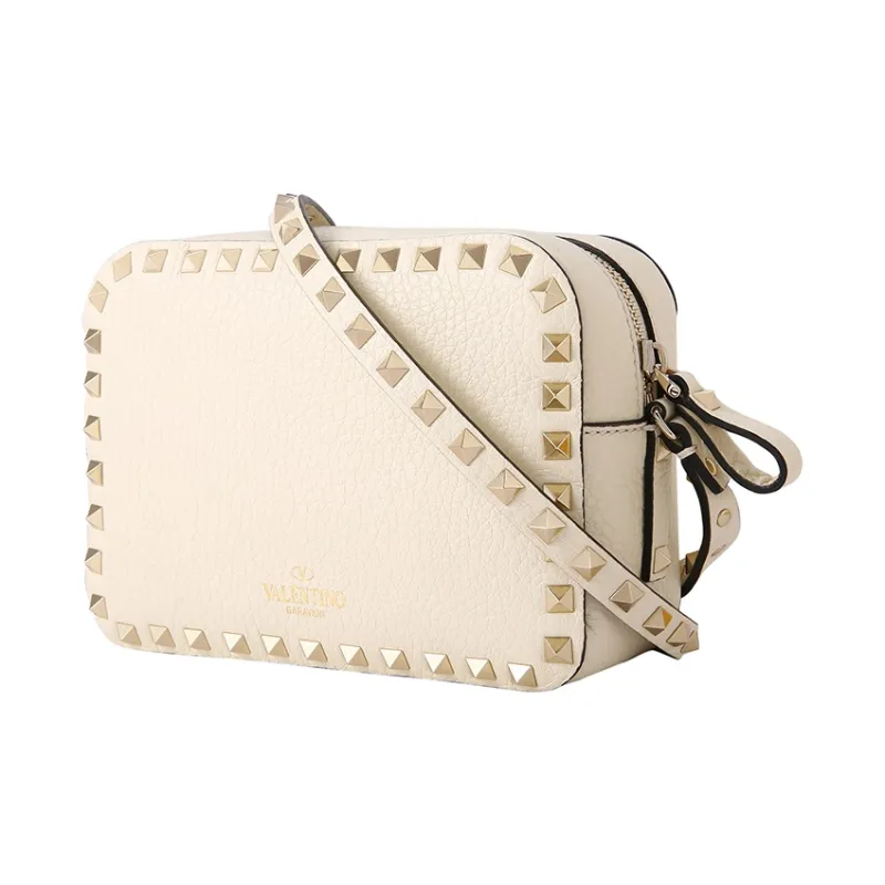 Valentino Cow Leather Shoulder Bag Women's Ecru-1
