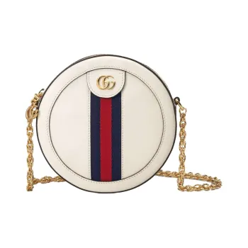 GUCCI Leather Round Bag, Crossbody Bag, Shoulder Bag Women's White