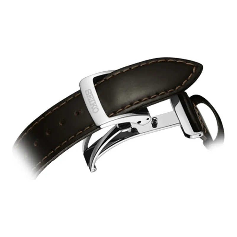 SEIKO Mechanical Movement Leather Watch Bands Watch Unisex White Dial SSA407J1+SSA783J1-2