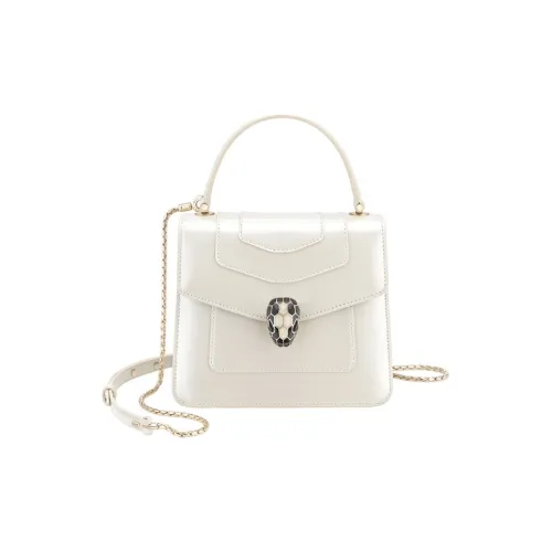 BVLGARI Wmns Serpenti Forever Series Cowhide Messenger Bag White