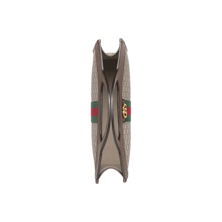 GUCCI Ophidia Canvas With Leather Tote Bag Shopping Bag Handbag Medium Size Unisex Beige/Ebony-4