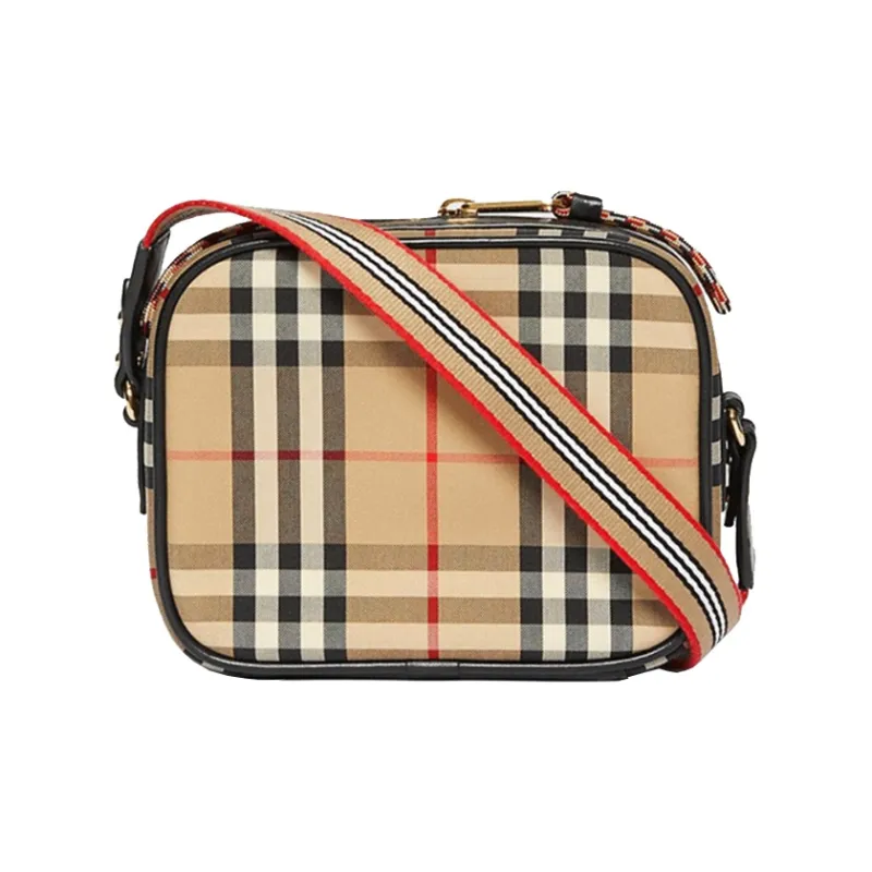 Burberry Vintage Leather Camera Bags Shoulder Bags Women's Khaki-2