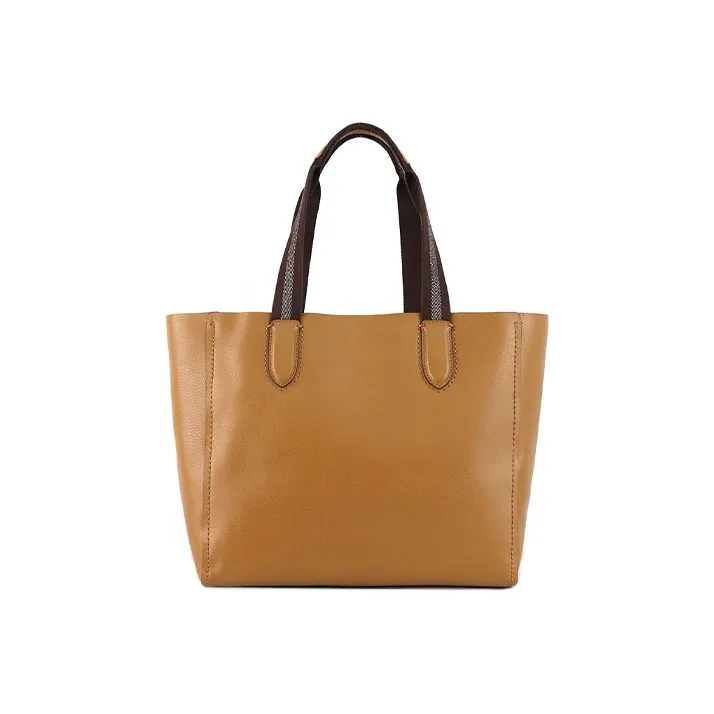 COACH Derby Cow Leather Tote Bag Shopping Bag Handbag Shoulder Bag Large Size Women's Brown-2