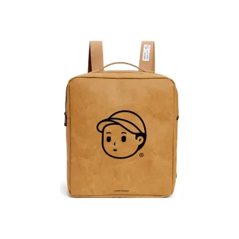 Finerworld Kraft Paper Backpack Large Size Unisex Brown