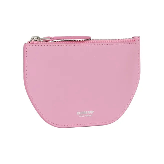 Burberry Olympia Cow Leather Clutch Wallet Money Clip Storage Bag Coin Purse Women's Cherry Blossom Pink-1