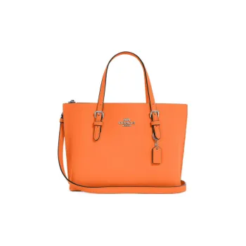 COACH Mollie Leather Small Tote Bag Shopping Bag Handbag Shoulder Bag Crossbody Bag Medium Size Women's Candy Orange