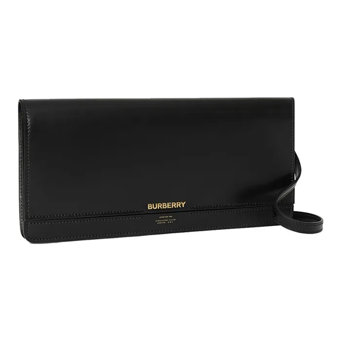 Burberry Horseferry Leather Shoulder Bag Wallet Women's Black-1
