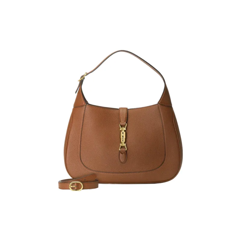 GUCCI Jackie 1961 Leather Crescent Shoulder Bag Shoulder Bag Medium Size Women's Tan-3