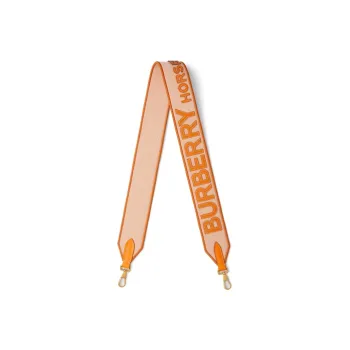 Burberry Horseferry Cotton Canvas With Leather Bag Shoulder Strap Unisex Soft Apricot