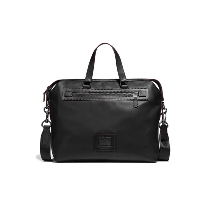 COACH Academy Leather Handbag, Shoulder Bag, Crossbody Bag Large Size Men's Black-0
