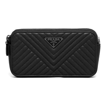 PRADA Sheepskin Clutch Mini Women's Black