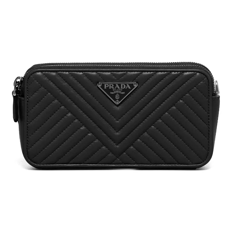 PRADA Sheepskin Clutch Mini Women's Black-0