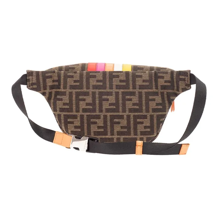 FENDI Jacquard Canvas With Leather Shoulder Bag Crossbody Bag Sling Bag Fanny Pack Kids' Brown-2