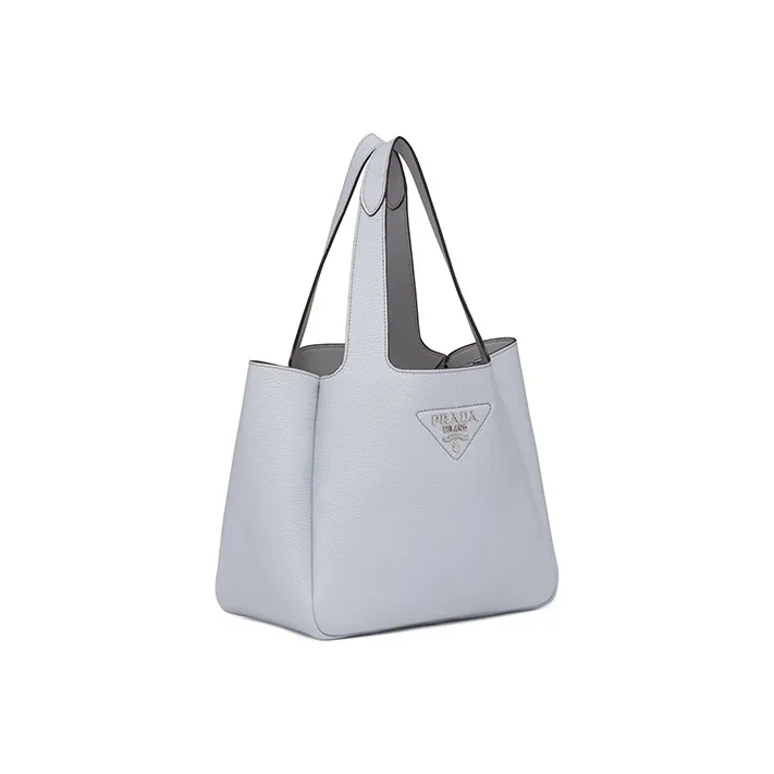 PRADA Leather Tote Bag Shopping Bag Handbag Shoulder Bag Regular Women's Light Blue-1