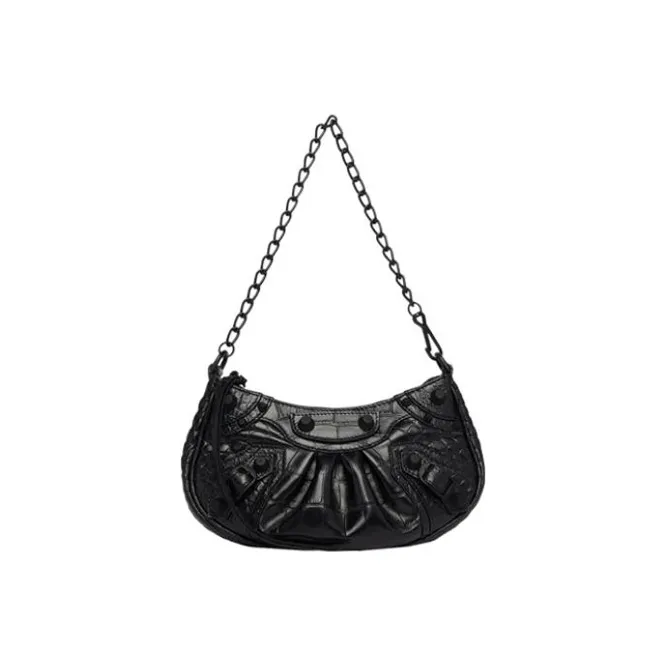 Balenciaga Le Cagole Cow Leather Biker Bag, Dumpling Bag, Handbag, Crossbody Bag Mini Women's Black-0