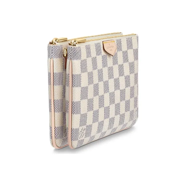 LOUIS VUITTON Cow Leather Handbag Crossbody Bag Shoulder Bag Women's Plaid-1