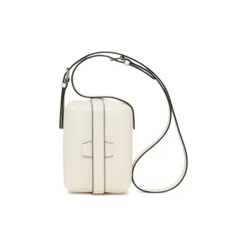 Valextra Tric Trac Calfskin Box Bag Handbag Shoulder Bag Crossbody Bag Women's White