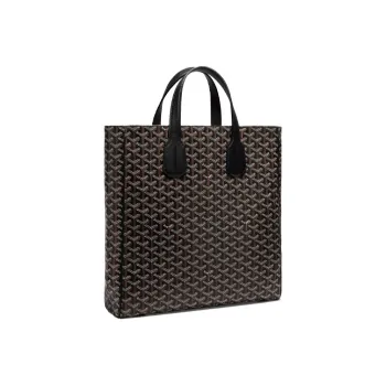 GOYARD Voltaire Canvas With Leather Shoulder Bag, Handbag Women's Black