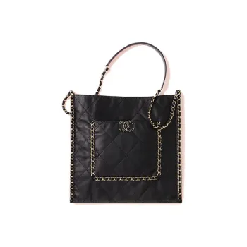 CHANEL 22c Early Spring Calfskin Tote Bag, Shopping Bag, Shoulder Bag, Crossbody Bag, Handbag Women's Black