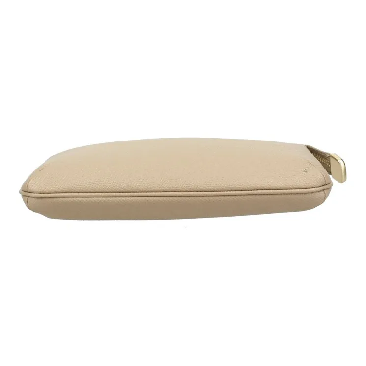 COACH Wristlet PVC Clutch Large Size Women's Brown-4
