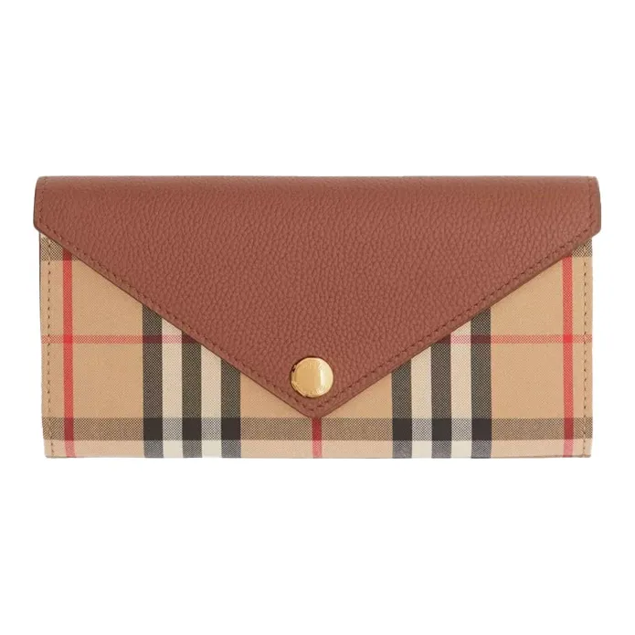 Burberry Leather Envelope Bag Wallets Women's Tan-0